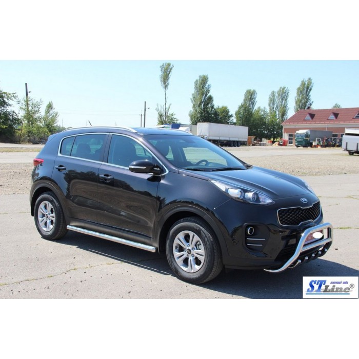 Боковые трубы BB001 (2 шт, нерж) для Kia Sportage 2015-2021 гг