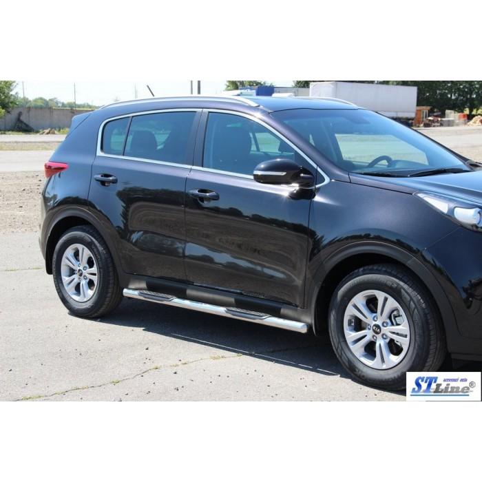 Бічні труби BB002 (2 шт., нерж) для Kia Sportage 2015-2021 рр