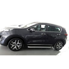 Бокові пороги Fullmond (2 шт., алюміній) для Kia Sportage 2015-2021 рр