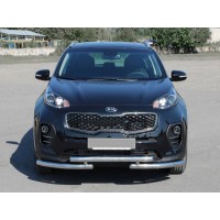 Передняя защита ST009 (нерж) для Kia Sportage 2015-2021 гг