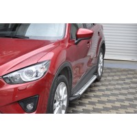 Боковые пороги Allmond Grey (2 шт, алюм) для Mazda CX-5 2012-2017 гг