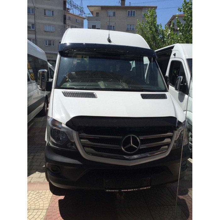 Козирок на лобове скло на рамі V1 (чорний глянець, 5мм) для Mercedes Sprinter W906 2006-2018 рр