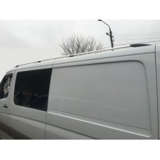 Рейлінги DD (алюміній) 340 см, Чорний, Пластикова ніжка для Volkswagen Crafter 2006-2016 рр