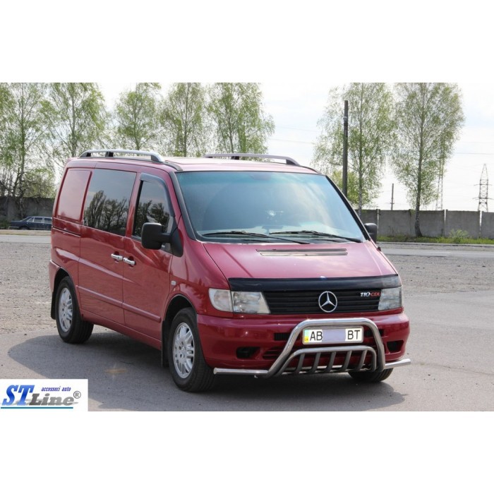 Кенгурятник із вусами WT002 Plus (нерж.) для Mercedes Vito W638 1996-2003 рр