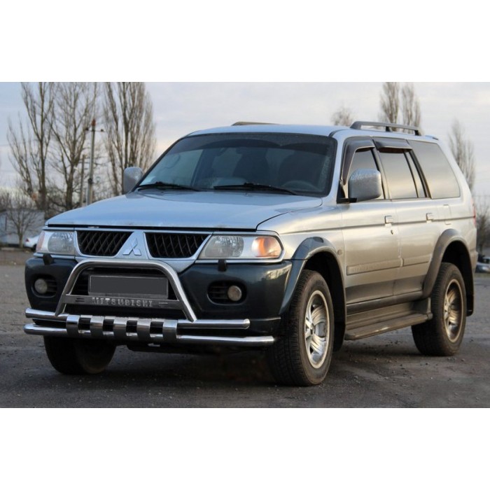 Передній захист ST015-2025WT (нерж) для Mitsubishi Pajero Sport 1996-2007 рр