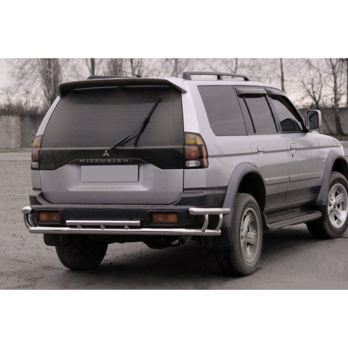 Задній захист AK005-2 (нерж) для Mitsubishi Pajero Sport 1996-2007 рр