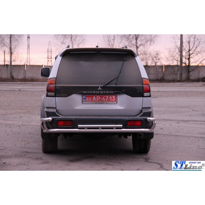 Задній захист AK005-2 (нерж) для Mitsubishi Pajero Sport 1996-2007 рр