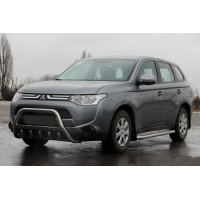 Кенгурятник WT004 (нерж.) для Mitsubishi Outlander 2012-2021 рр