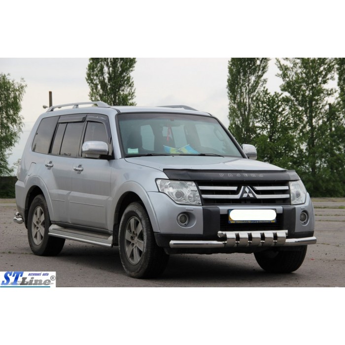 Передній захист ST015 (нерж.) для Mitsubishi Pajero Wagon IV