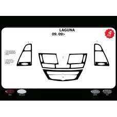 Накладки на панель (Meric, Туреччина) карбон для Renault Laguna 2007-2015 рр