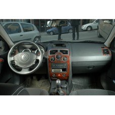 Накладки на панель 17 деталей (Meric, Туреччина) Дерево для Renault Megane II 2004-2009 рр