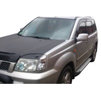 Боковые пороги Allmond Grey (2 шт, алюм.) для Nissan X-trail T30 2002-2007 гг