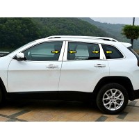 Молдинг дверных стоек (нерж.) для Jeep Cherokee KL 2013- гг