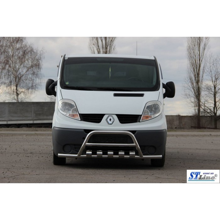 Кенгурятник із вусами WT003-15 (нерж.) для Renault Trafic 2001-2015 рр