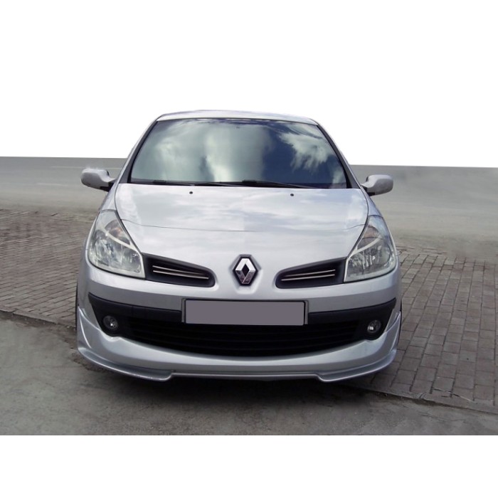 Накладка на передний бампер V1 (под покраску) для Renault Clio III 2005-2012 гг