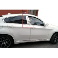 Молдинги на дверные стойки (нерж.) для BMW X6 E-71 2008-2014 гг