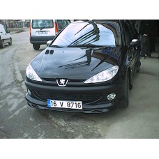 Передняя нижняя юбка (под покраску) для Peugeot 206