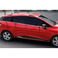 Окантовка стекол (Sport Tourer, 8 шт, нерж) для Renault Clio IV 2012-2019 гг