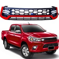 Передняя решетка с LED Белая для Toyota Hilux 2015- гг