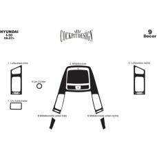 Накладки на панель Small Дерево для Hyundai I-30 2007-2011 рр