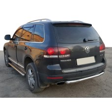 Задній захист AK002 (2 шт., нерж) для Volkswagen Touareg 2002-2010 рр