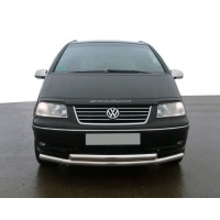 Передня подвійний захист ST014 (нерж) 60 на 42 мм для Volkswagen Sharan 1995-2010 рр