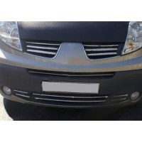 Накладки на решітку бампера (6 шт, нерж) для Renault Trafic 2001-2015 рр