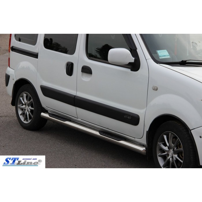 Боковые трубы BB002 (2 шт., нерж.) для Renault Kangoo 1998-2008 гг