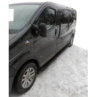 Бокові пороги Allmond Black (2 шт., Алюміній) Коротка база для Nissan Primastar 2002-2014 рр