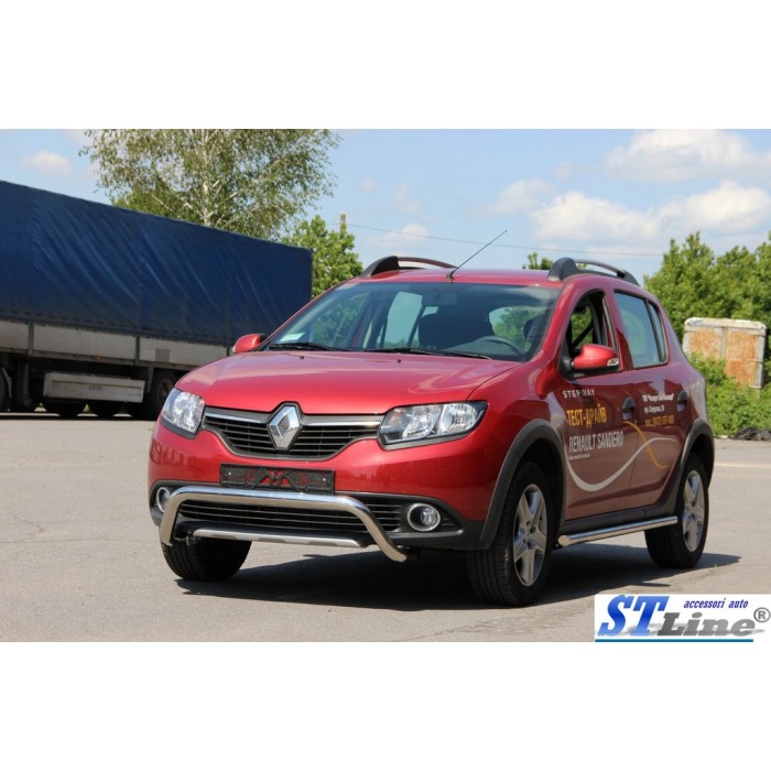 Передняя дуга WT007 (нерж.) для Dacia Sandero 2013-2020 гг