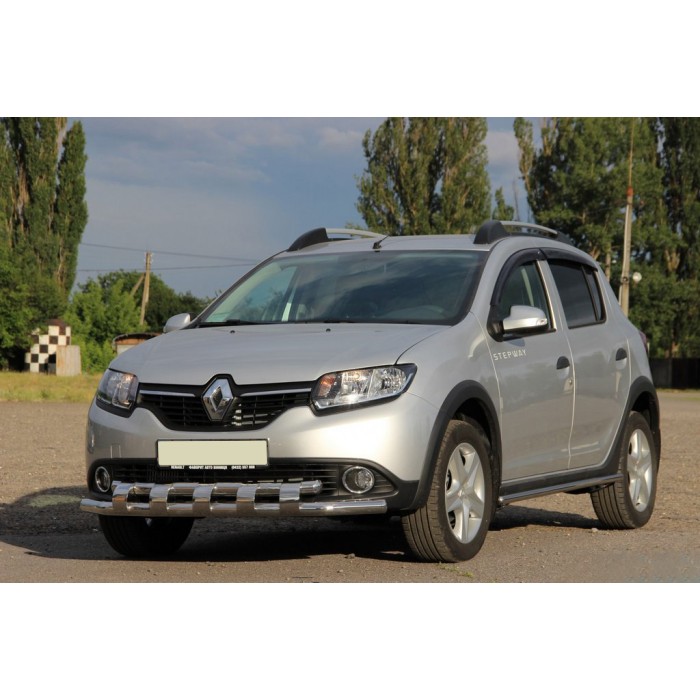 Передня дуга ST015 (нерж.) для Renault Sandero 2013-2022 рр