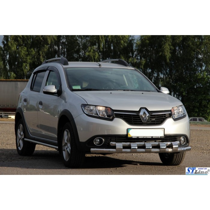 Передня дуга ST015 (нерж.) для Renault Sandero 2013-2022 рр