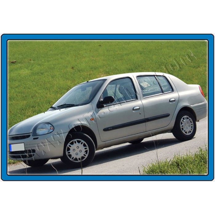 Накладки на ручки (нерж.) 2 шт, Carmos - Турецька сталь для Renault Symbol 1999-2008 рр