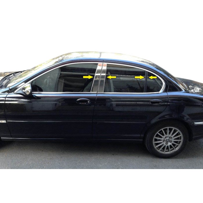 Накладки на стійки (нерж) для Jaguar X-Type