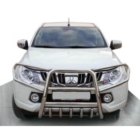 Кенгурятник QT019 (нерж) для Mitsubishi L200 2015-2025 гг