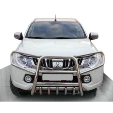 Кенгурятник QT019 (нерж) для Mitsubishi L200 2015-2025 рр