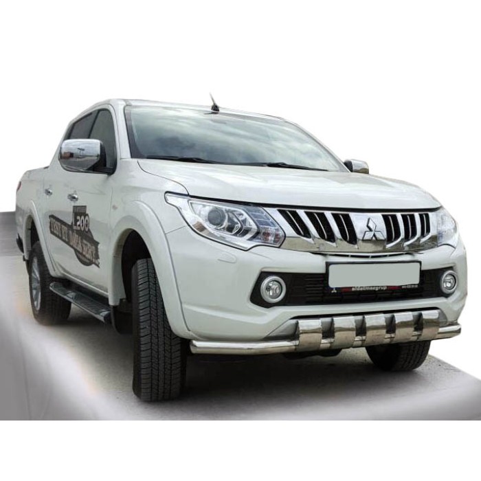 Передняя защита ST015 (нерж) для Mitsubishi L200 2015-2025 гг