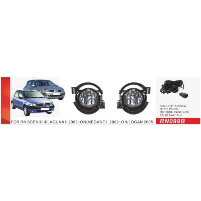 Протитуманки (2 шт, галогенні) для Renault Scenic/Grand 2003-2009 рр