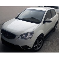Бокові пороги Allmond Black (2 шт., Алюміній) для SsangYong Korando 2010-2019 рр