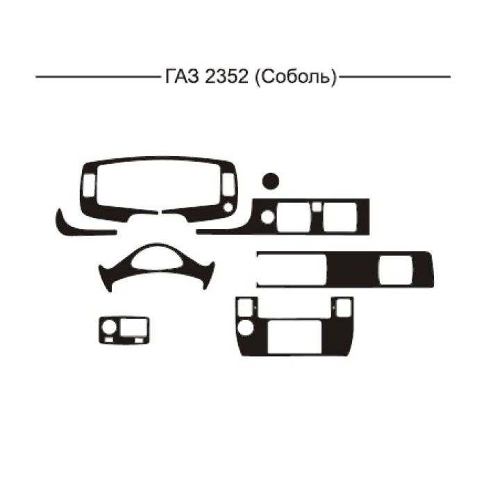 Накладки на панель (варіант 1) Карбон плюс для Газель, соболь