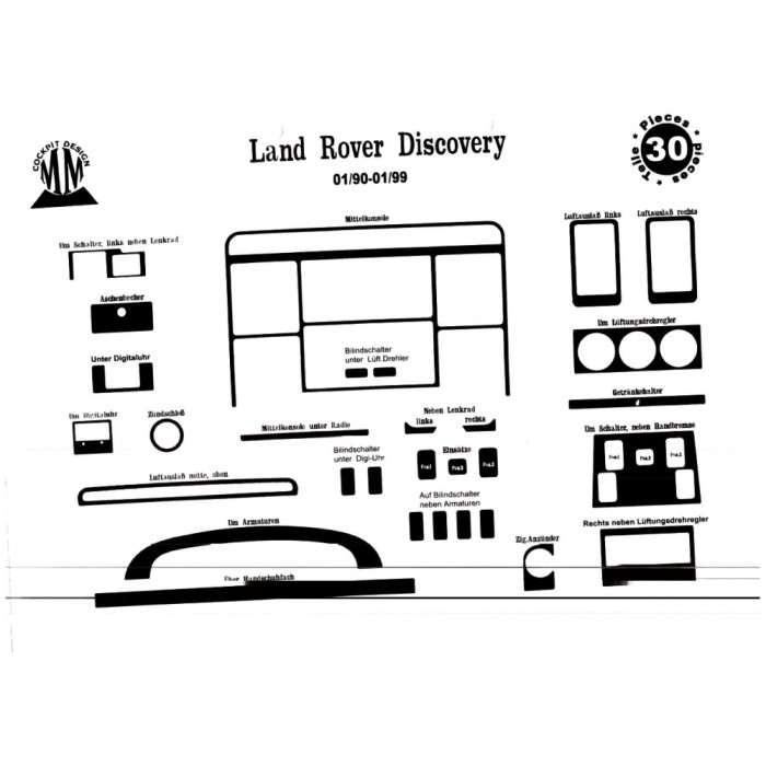 Накладки на панель для Land Rover Discovery I