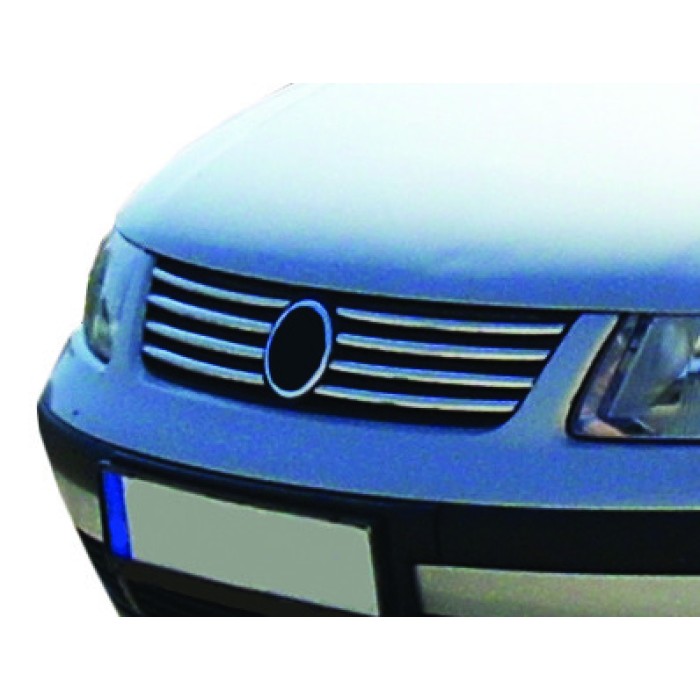 Накладки на решітку (нерж) 1996-2001 рік, Carmos - Турецька сталь для Volkswagen Passat B5 рр