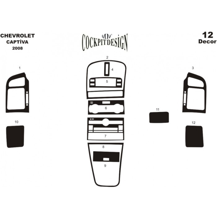 Накладки на панель (Meric) Дерево для Chevrolet Captiva 2006-2019 рр