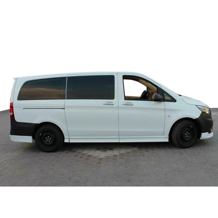 Боковые пороги (под покраску) ExtraLong, 2 сдвижных двери для Mercedes Vito/V-class W447 2014- гг