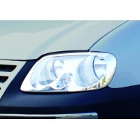 Накладки на фары (2 шт, нерж) для Volkswagen Caddy 2004-2010 гг