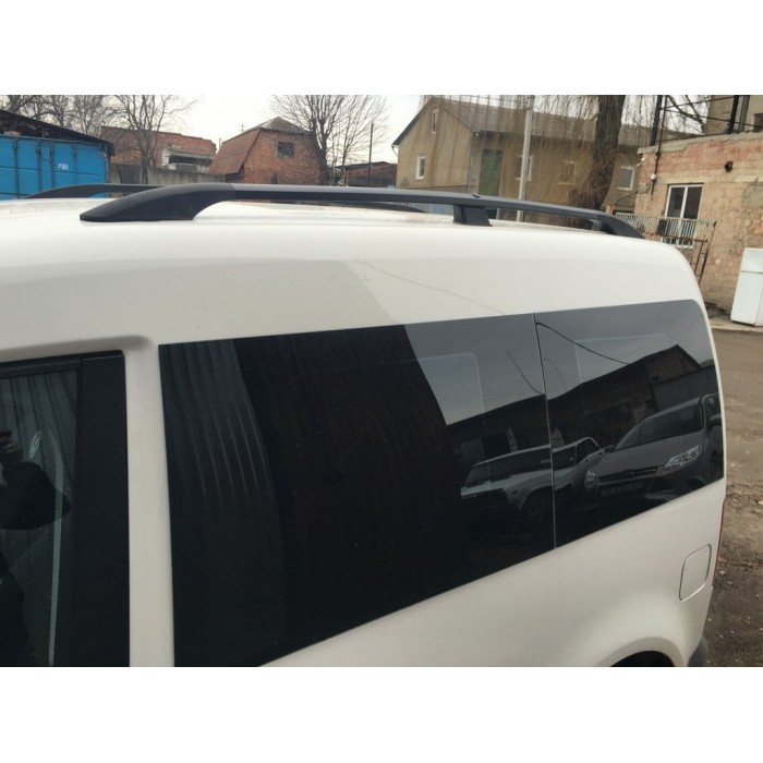 Рейлінги чорні Максі база, Пластикові ніжки для Volkswagen Caddy 2010-2015 рр