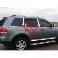 Хром на стійки дверей (6 шт, нерж) для Volkswagen Touareg 2002-2010 рр