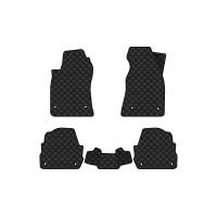 Коврики с экокожи в салон A6 (C5) 4WD Audi 1997-2001 2 поколение Sedan EU EVAtech  ECO Экокожа черная c черной ниткой черный кант