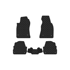 Коврики с экокожи в салон A6 (C5) 4WD Audi 1997-2001 2 поколение Sedan EU EVAtech  ECO Экокожа черная c черной ниткой черный кант