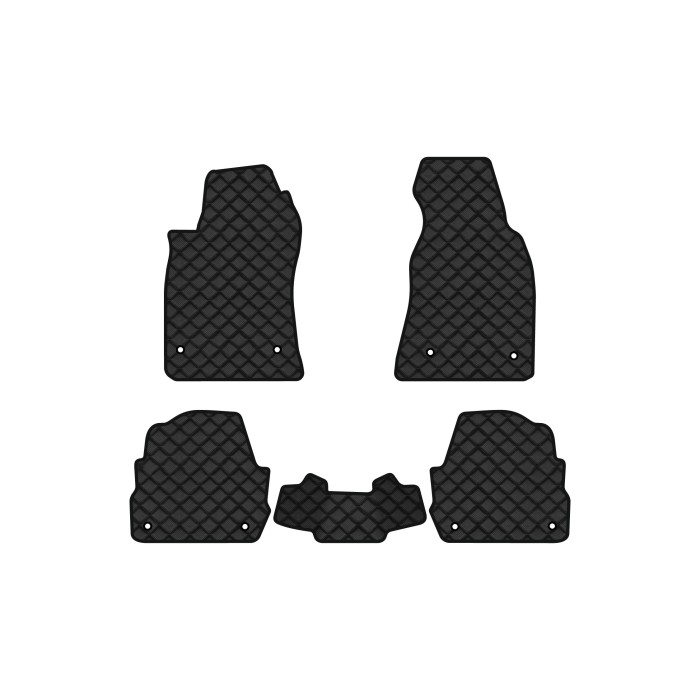 Коврики с экокожи в салон A6 (C5) 4WD Audi 1997-2001 2 поколение Sedan EU EVAtech  ECO Экокожа черная c черной ниткой черный кант